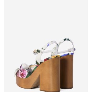 Floral platform sandals