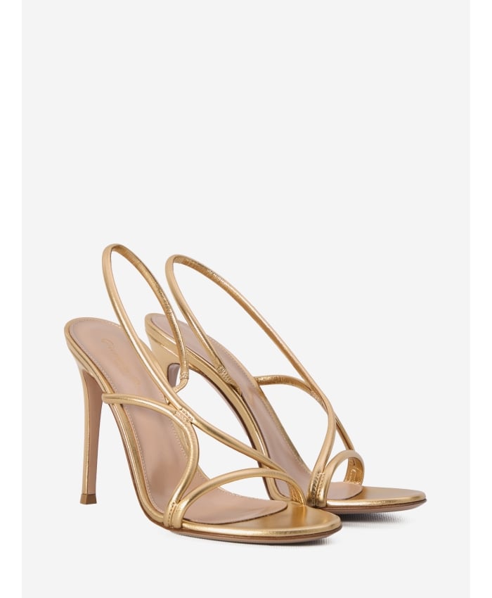 Metallic leather sandals - Image 5